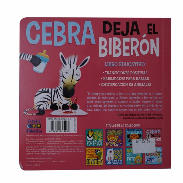Libro La Cebra Deja El Biberón ESTUDIO DIDACTICO 15 Páginas - Imagen 2