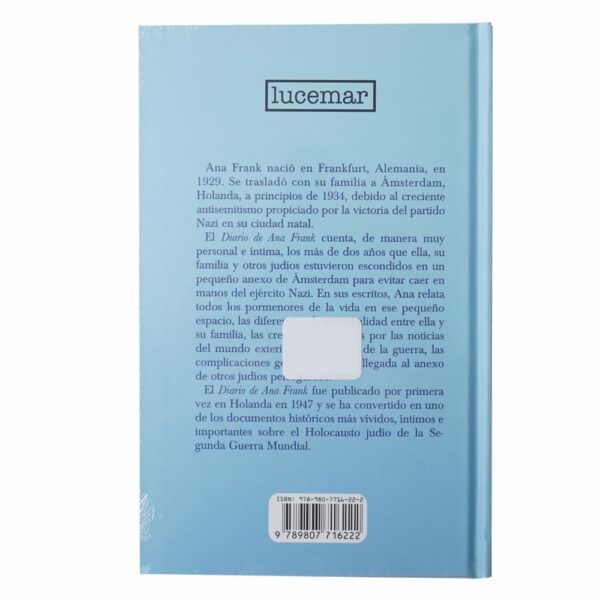 Libro Diario De Anna Frank Td LUCEMAR 220 Páginas - Imagen 2
