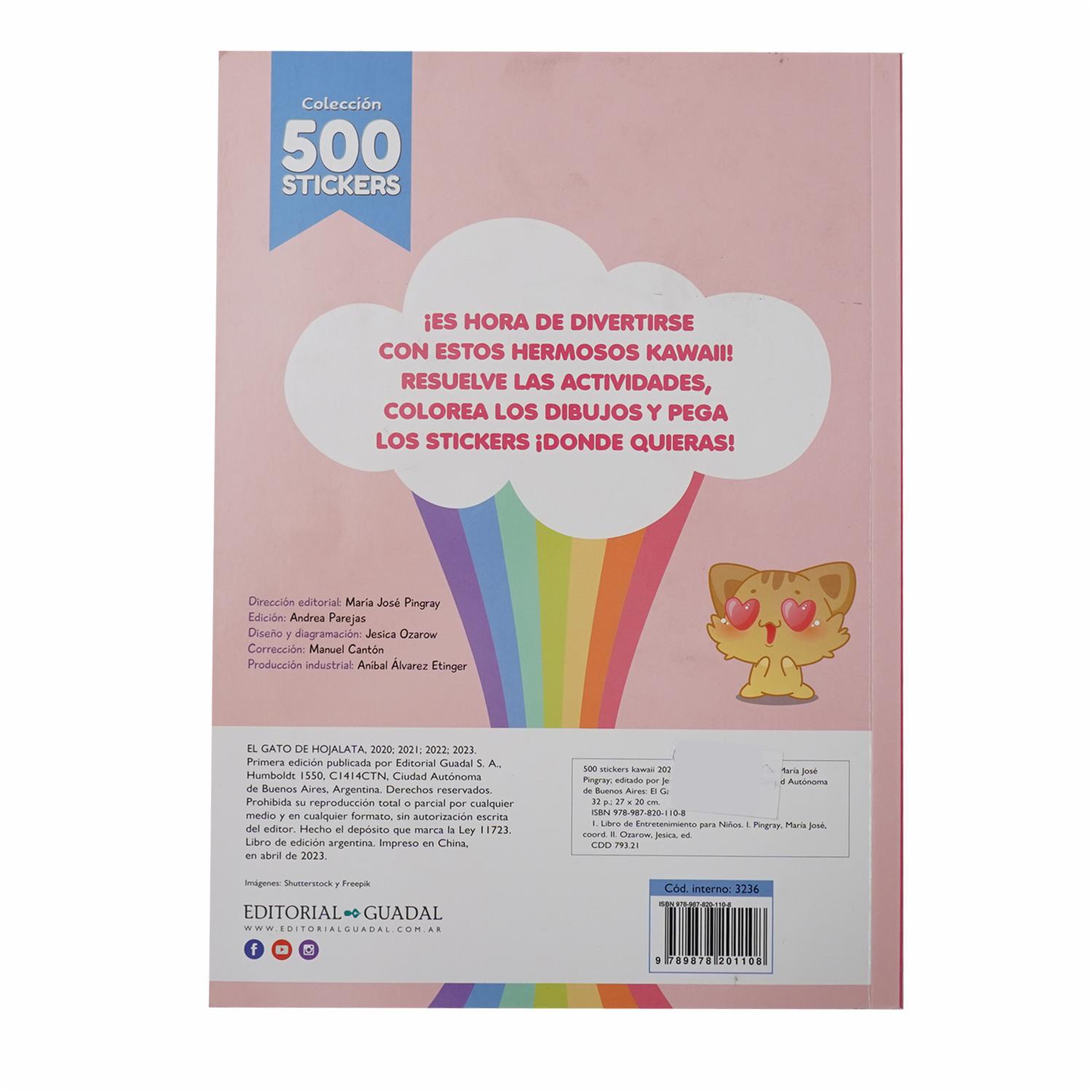 Libros 500 Stickers Kawaii GUADAL 32 Páginas - Imagen 2