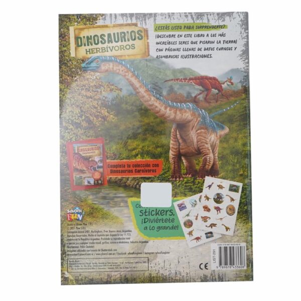 Libro Dinosaurios Herbívoros Y Carnívoros Con Stickers EDIBOOK 26 Páginas - Imagen 2