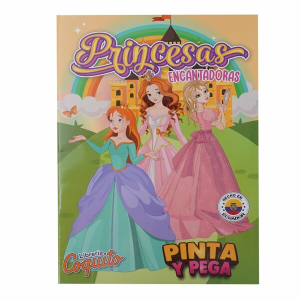 Libros Pinta Y Pega Princesas COQUITO 25 Páginas - Imagen 2