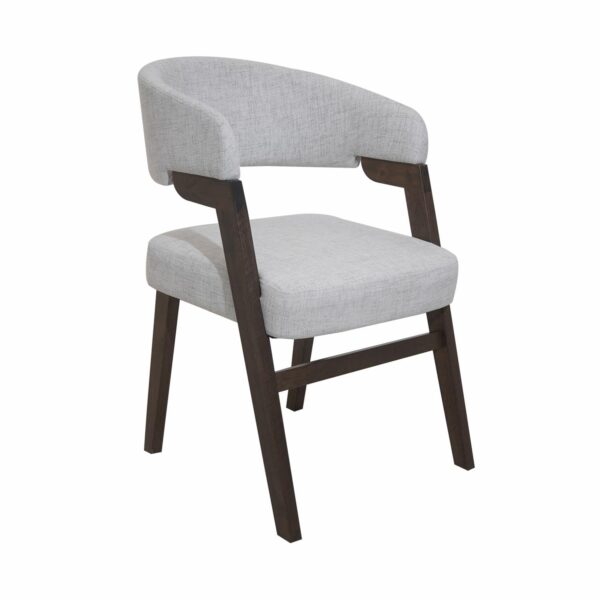Silla De Comedor De Base Curva Gris MOBILIA Madera - Imagen 2