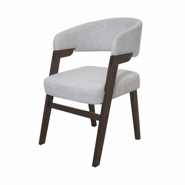 Silla De Comedor De Base Curva Gris MOBILIA Madera - Imagen 3