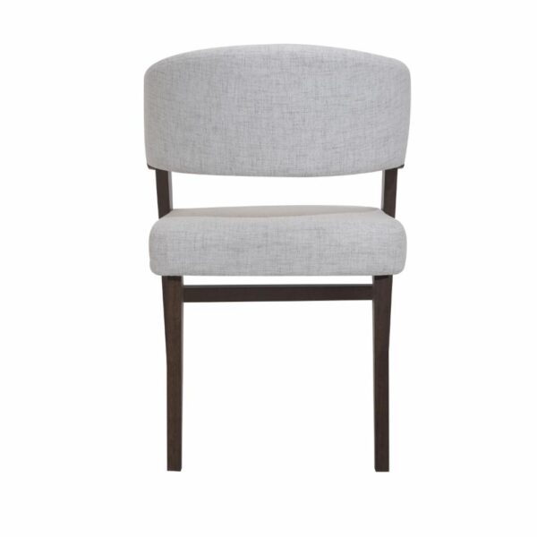 Silla De Comedor De Base Curva Gris MOBILIA Madera - Imagen 4