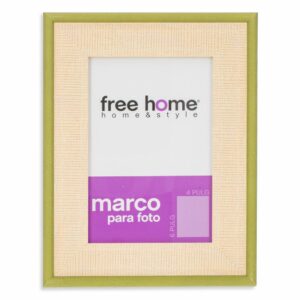 Portarretrato Lino Natural Verde Olivo FREE HOME 4X6"