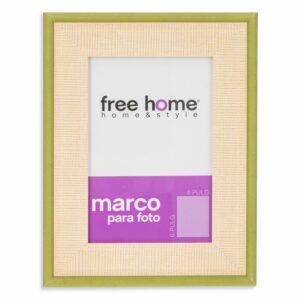 Portarretrato Lino Natural Verde Olivo FREE HOME 4X6"