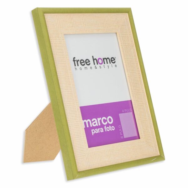 Portarretrato Lino Natural Verde Olivo FREE HOME 4X6" - Imagen 2