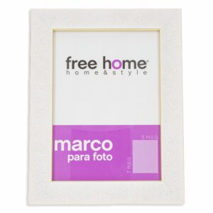 Portarretrato Blanco Orilla Dorada FREE HOME 5X7"