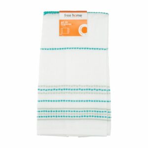 Toallas De Cocina Moscatel Blanco Con Verde FREE HOME X 2 Uds