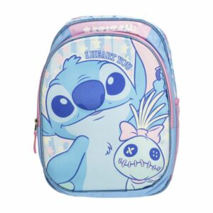 Mochila Escolar Stitch Celeste DISNEY 40X28X12 CM