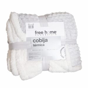 Velvet Relieve Sherpa Wafle Gris FREE HOME