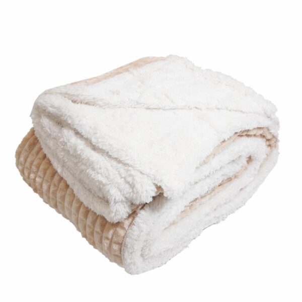 Cobija Velvet Relieve Sherpa Wafle Habano - Imagen 2