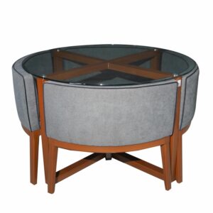 Juego De Comedor Elegante Plomo MUEBLES GALLARDO 4 Puestos