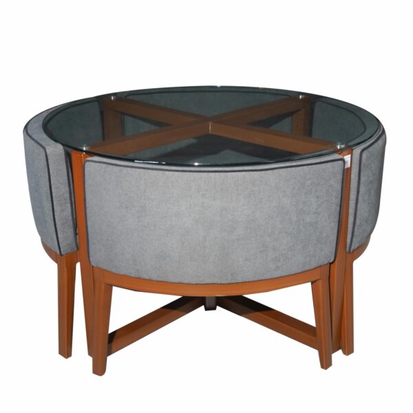 Juego De Comedor Elegante Plomo MUEBLES GALLARDO 4 Puestos