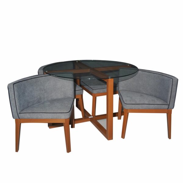 Juego De Comedor Elegante Plomo MUEBLES GALLARDO 4 Puestos - Imagen 3