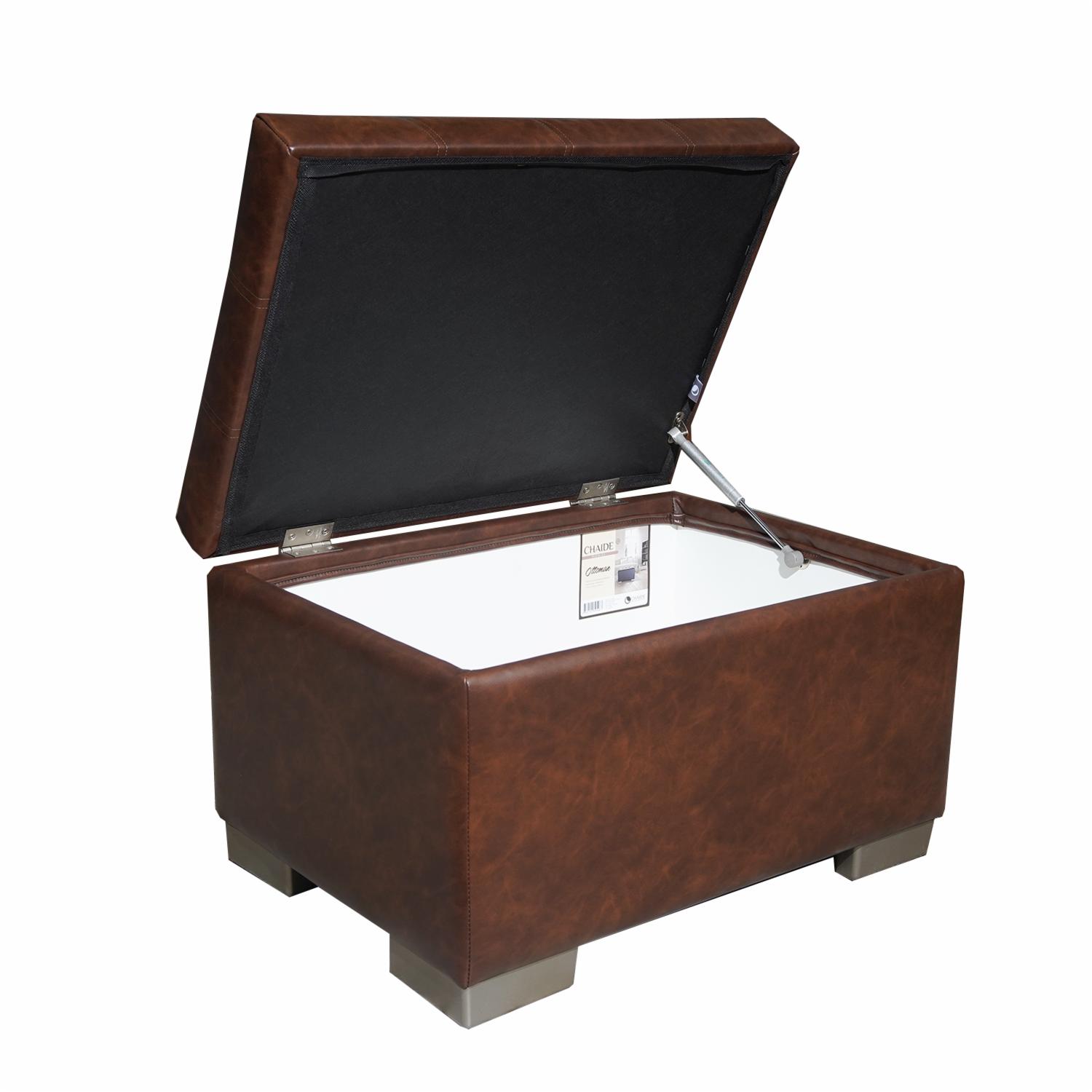 Ottoman Baúl Cappuccino CHAIDE Textil - Imagen 5