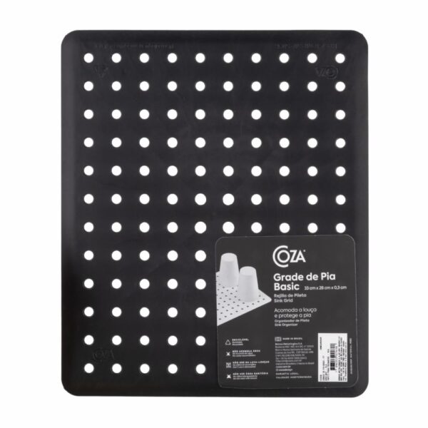 Tapete Para Fregadero De Plástico Negro CAZA 33 X 28 X 0,3 Cm