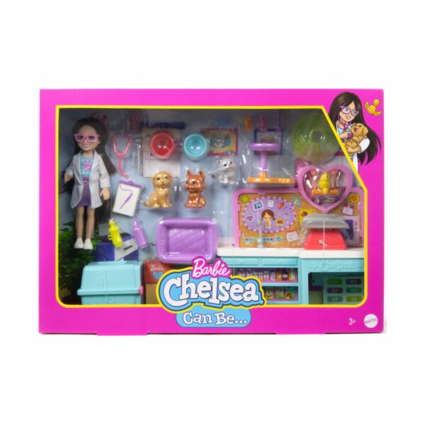 Set De Muñeca Barbie Chelsea Veterinaria MATTEL Incluye Accesorios