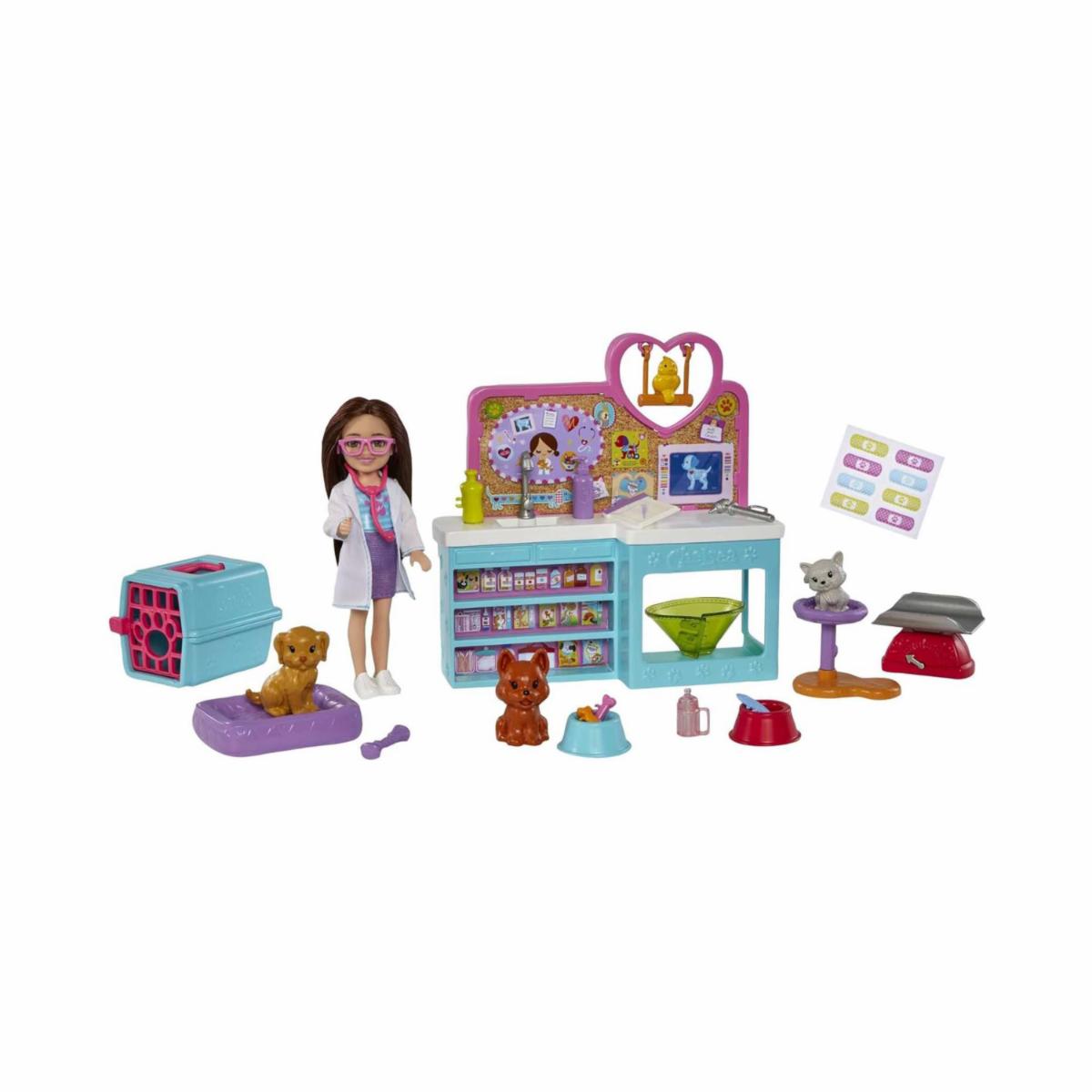 Set De Muñeca Barbie Chelsea Veterinaria MATTEL Incluye Accesorios