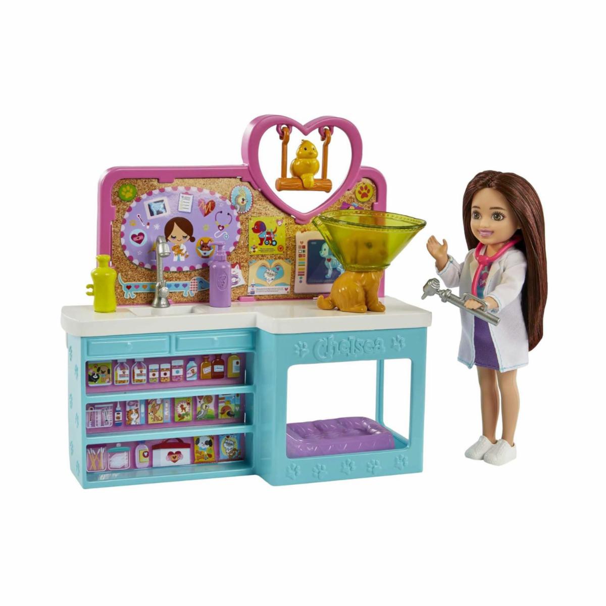 Set De Muñeca Barbie Chelsea Veterinaria MATTEL Incluye Accesorios