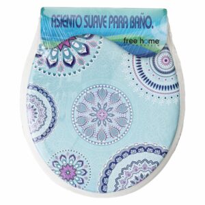 Asiento De Inodoro Diseño Turquesa Con Rosa FREE HOME 1 Pieza