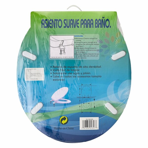 Asiento De Inodoro Diseño Turquesa Con Rosa FREE HOME 1 Pieza - Imagen 2