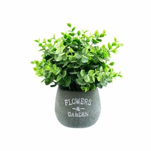 Maceta Gris Con Hoja Verde Artificial GUANGDONG XINXIN Unidad