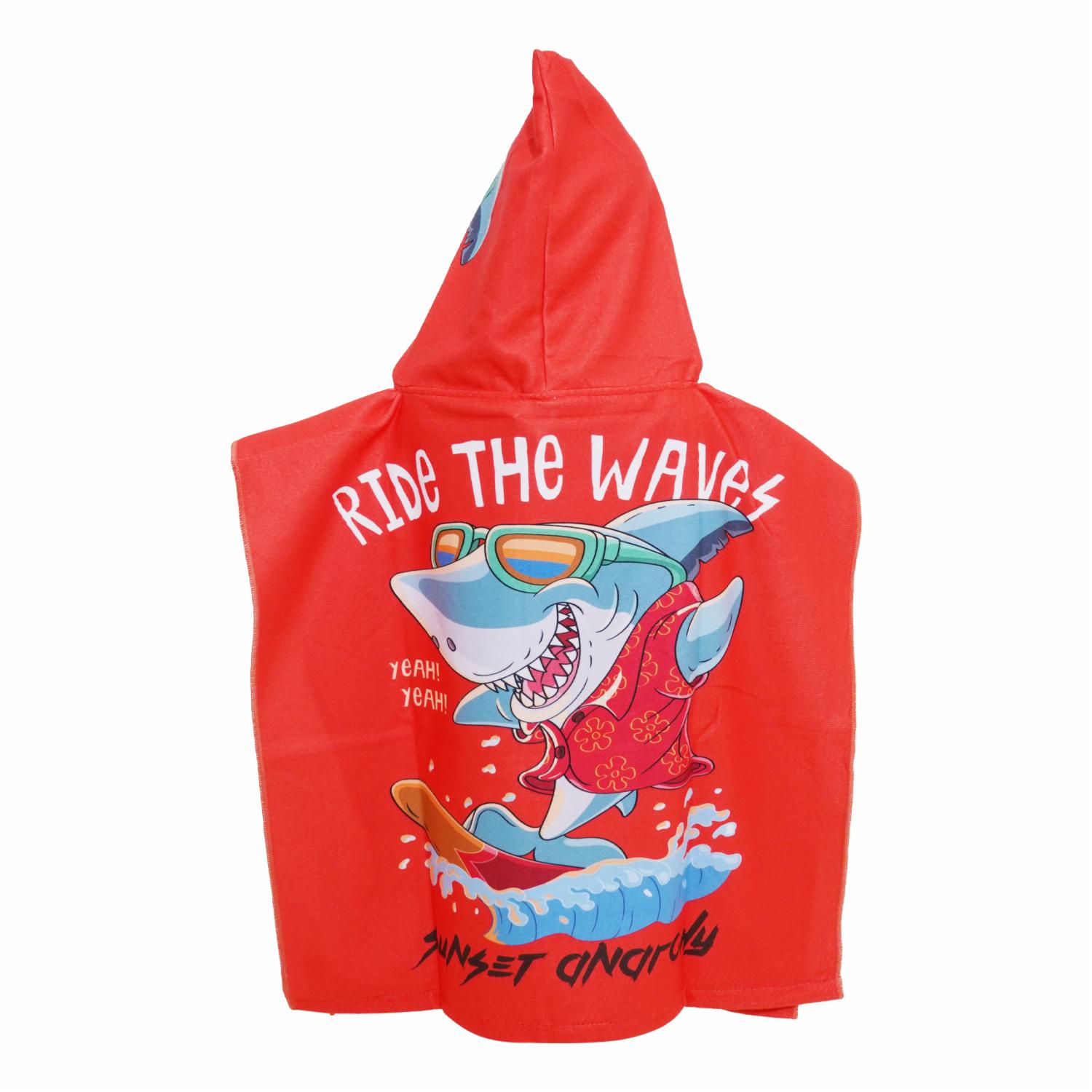 Toalla De Playa Tiburón Naranja TOP KIDS Poliéster Y Algodón - Imagen 4