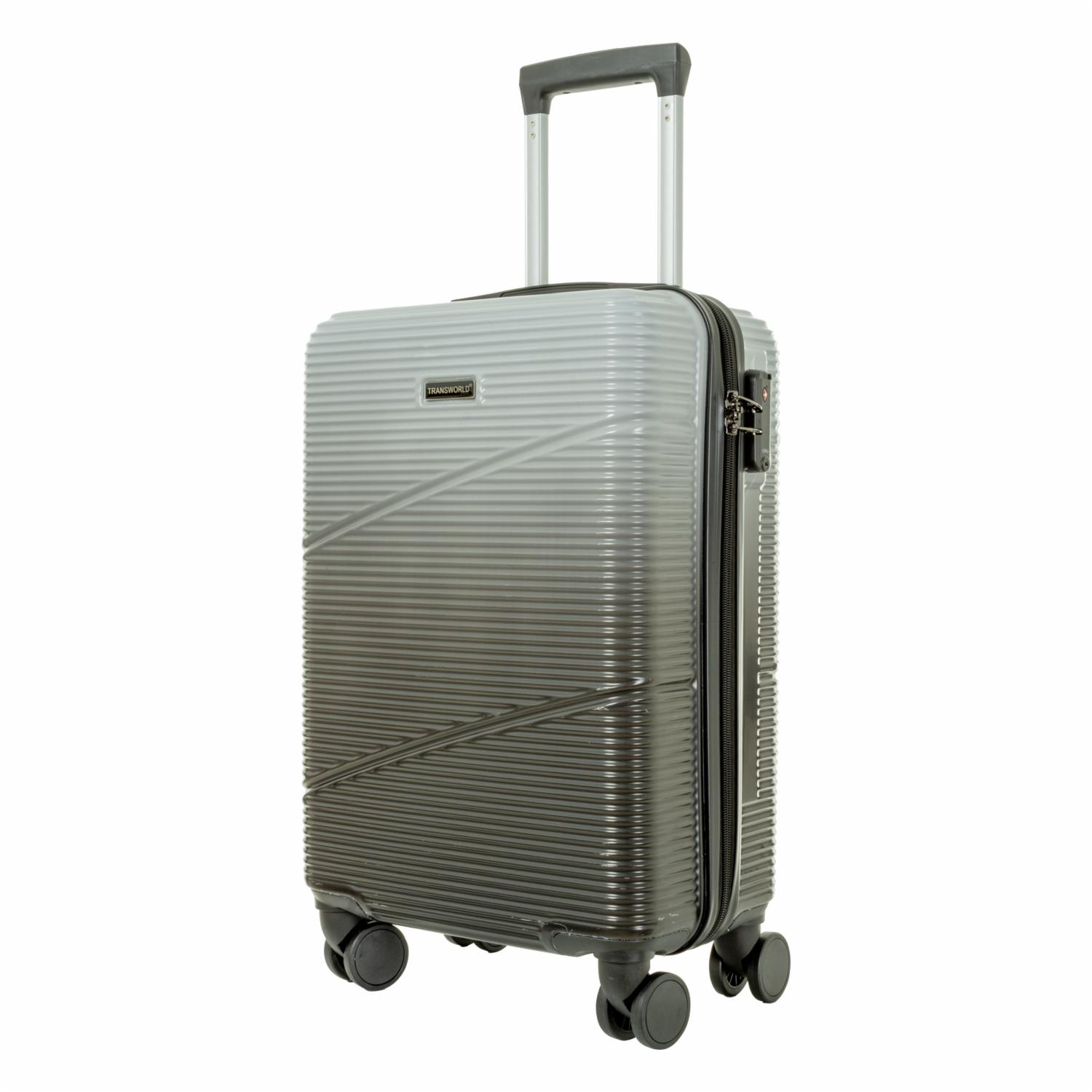 Maleta De Viaje Trolley Plateada TRANSWORLD 59x37x21 Cm - Imagen 2