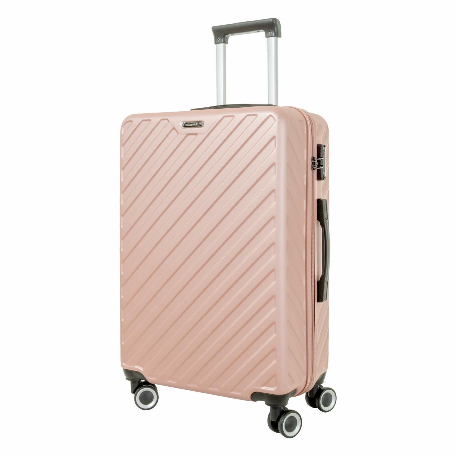 Maleta De Viaje Trolley Rosado TRANSWORLD 71x44x24 Cm - Imagen 2