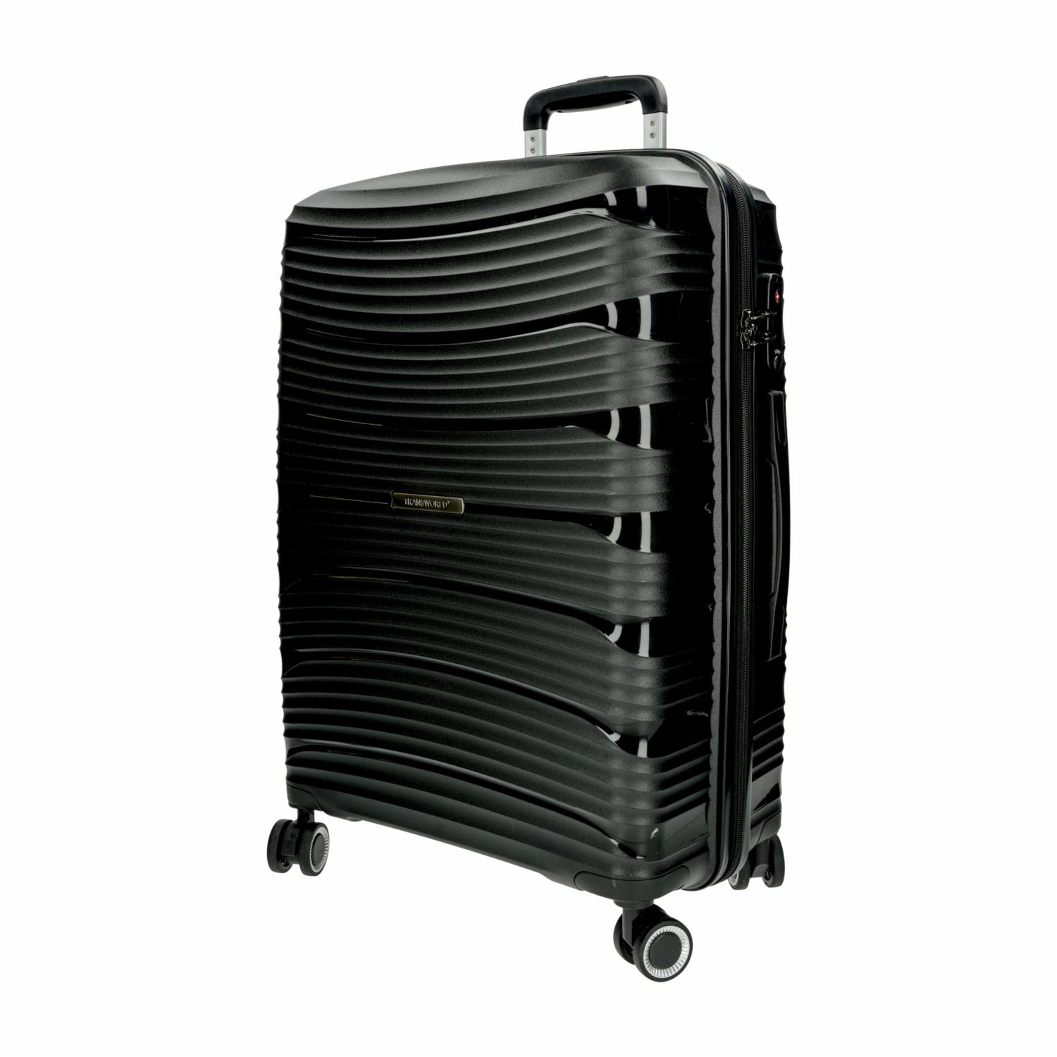 Maleta De Viaje Trolley Negra TRANSWORLD 60.96 CM