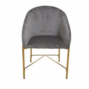 Silla Gris Patas Doradas HY Textil Y Metal