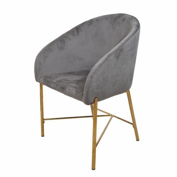 Silla Gris Patas Doradas HY Textil Y Metal - Imagen 2