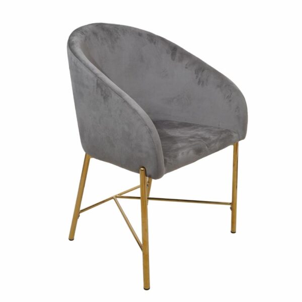 Silla Gris Patas Doradas HY Textil Y Metal - Imagen 3