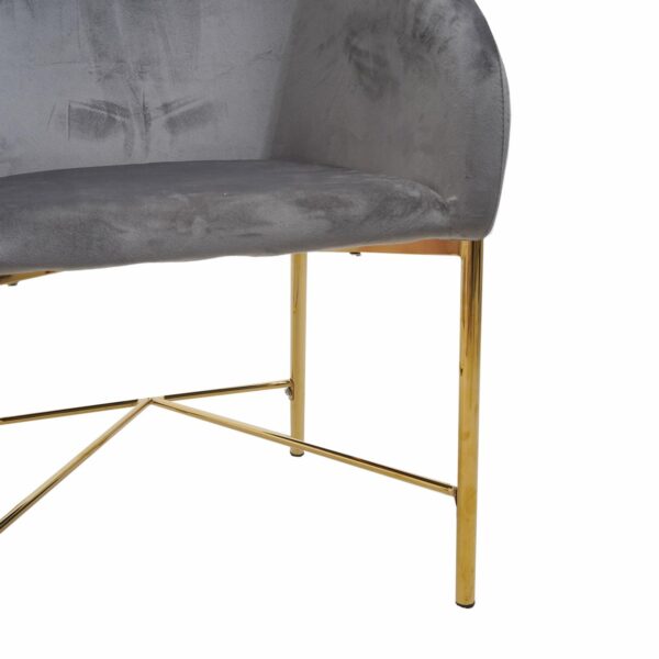 Silla Gris Patas Doradas HY Textil Y Metal - Imagen 6