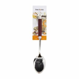Cuchara De Servir Plateada Mango Rojo FREE HOME 1  Pieza