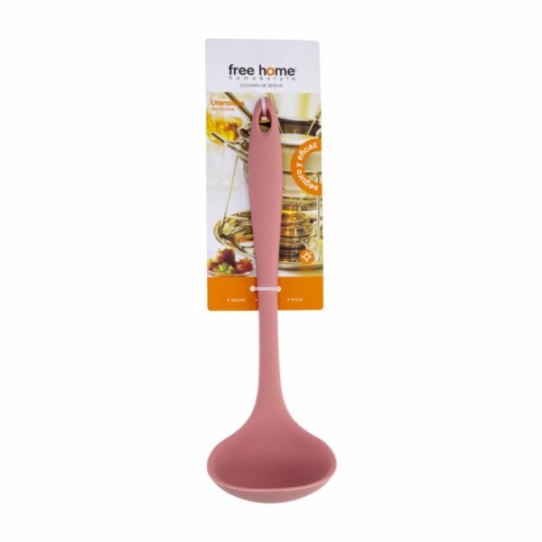 Cuchara De Servir Silicona Línea New Rosa FREE HOME 1  Pieza