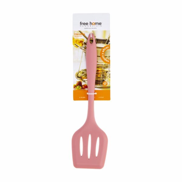 Espátula Calada Silicona Línea New Rosa FREE HOME 1  Pieza