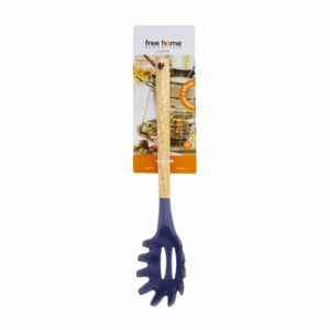 Cuchara Para Pasta Silicona Azul Mango De Madera FREE HOME 1  Pieza