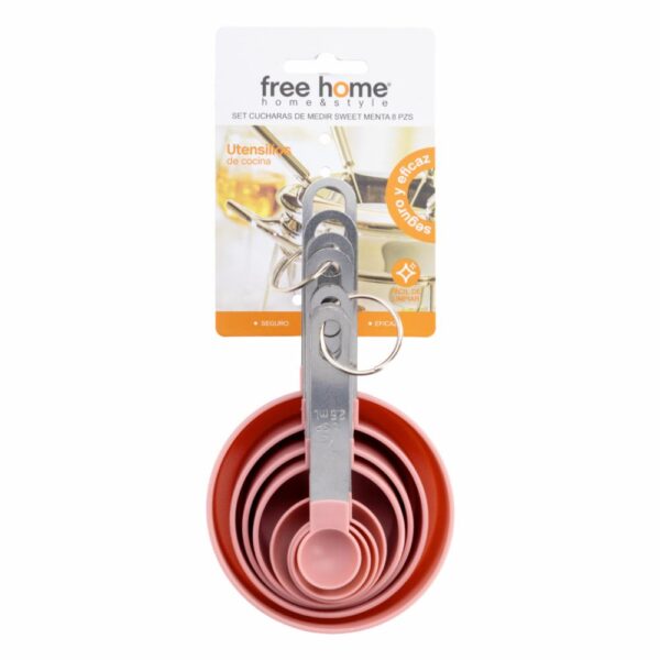 Set Cucharas Medidoras Línea Sweet Rosa FREE HOME 8 Piezas
