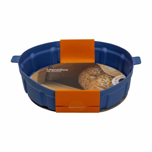 Molde De Silicona Redondo Para  Air-Fryer   Azul De Silicon FREE HOME 20x20x6 Cm