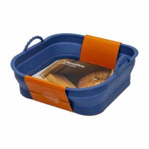 Molde De Silicona Cuadrado Para  Air-Fryer   Azul Silicon FREE HOME 20x20x6Cm