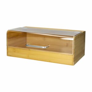 Panera De Bambú Con Tapa Transparente FREE HOME 36x14x25 Cm