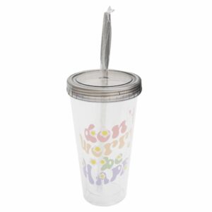 Vaso Leyenda Con Tapa Y Sorbete FREE HOME Plástico