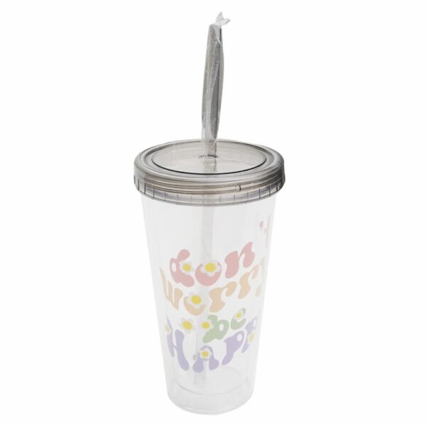 Vaso Leyenda Con Tapa Y Sorbete FREE HOME Plástico