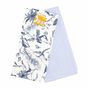 Toalla De Cocina Flores Azul FREE HOME X 2 Uds