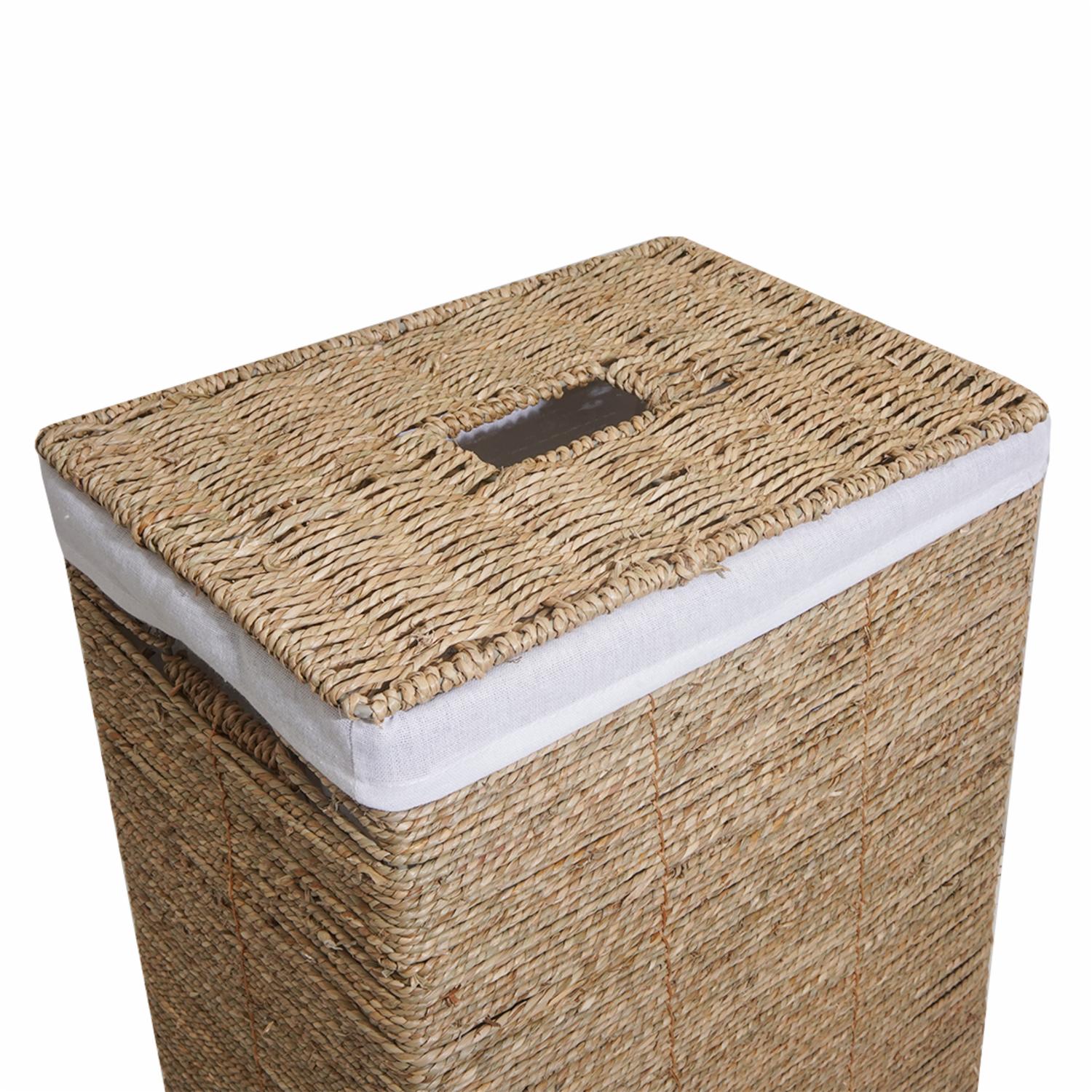 Canasta De Mimbre Rectangular Con Tapa FREE HOME Grande - Imagen 2