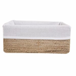 Canasta De Mimbre Rectangular Con Tapa FREE HOME Mediano