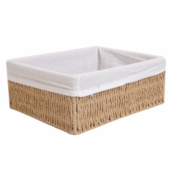 Cesta De Mimbre Rectangular Con Forro FREE HOME Grande - Imagen 2