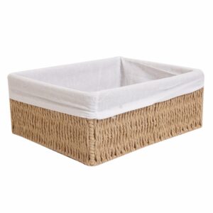 Cesta De Mimbre Rectangular Con Forro FREE HOME Grande